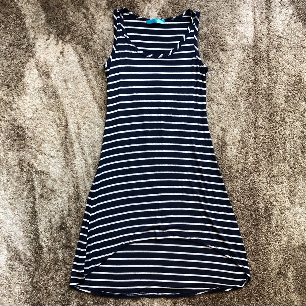 Navy and White Horizontal Stripe Dress